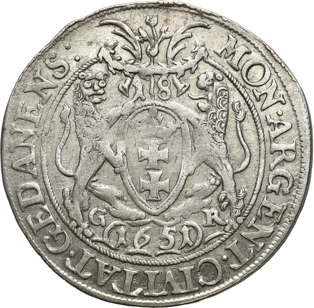 Jan II Kazimierz. Ort  (18 groszy) 1651 GR, Gdańsk - RZADKI